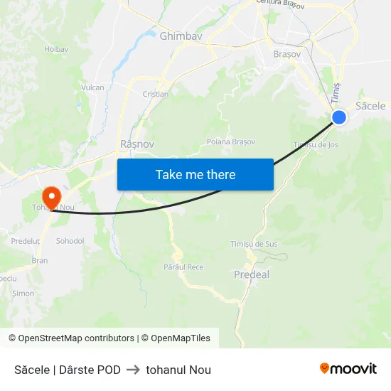 Săcele | Dârste POD to tohanul Nou map