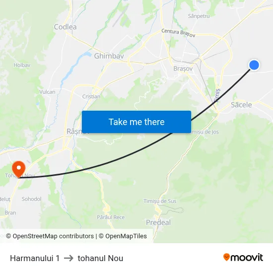Harmanului 1 to tohanul Nou map