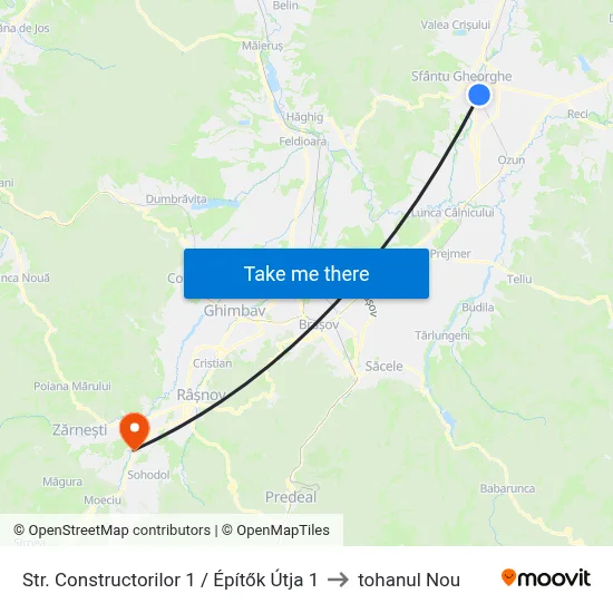 Str. Constructorilor 1 / Építők Útja 1 to tohanul Nou map