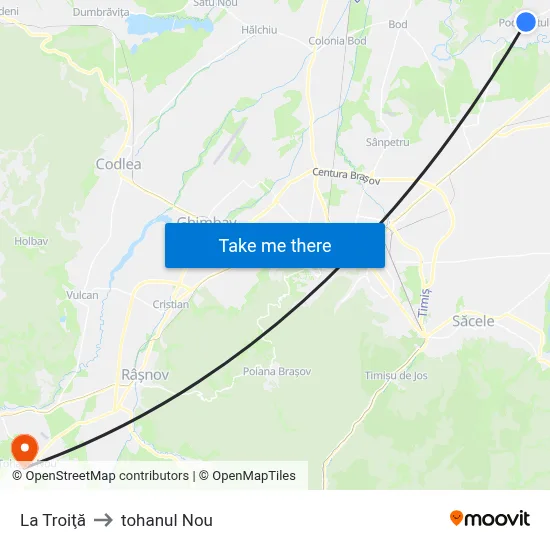 La Troiţă to tohanul Nou map