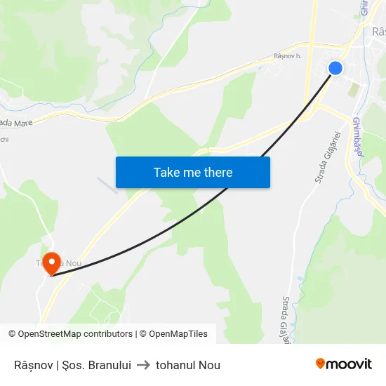 Râșnov | Şos. Branului to tohanul Nou map