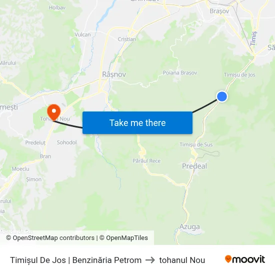 Timișul De Jos | Benzinăria Petrom to tohanul Nou map