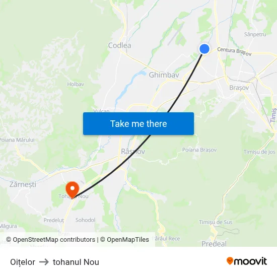 Oițelor to tohanul Nou map