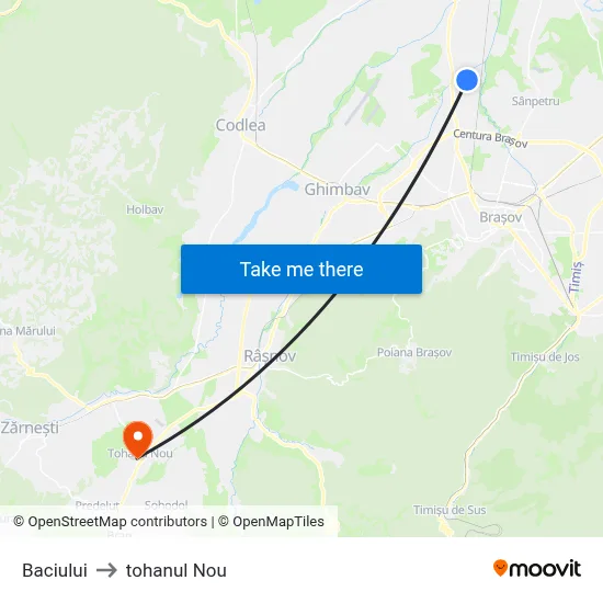 Baciului to tohanul Nou map
