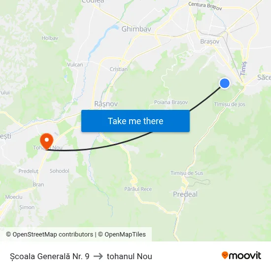 Școala Generală Nr. 9 to tohanul Nou map