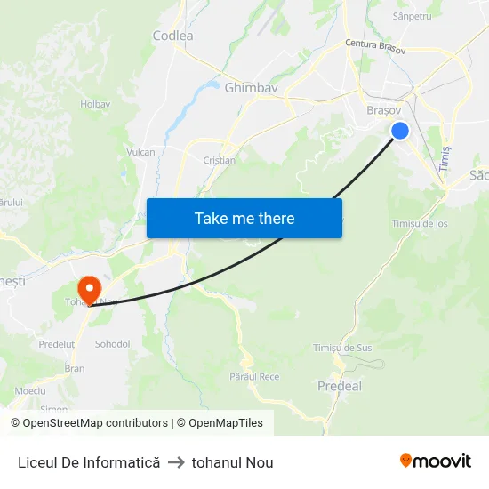 Liceul De Informatică to tohanul Nou map