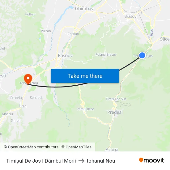 Timișul De Jos | Dâmbul Morii to tohanul Nou map