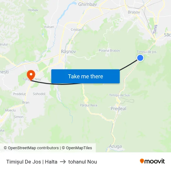 Timișul De Jos | Halta to tohanul Nou map