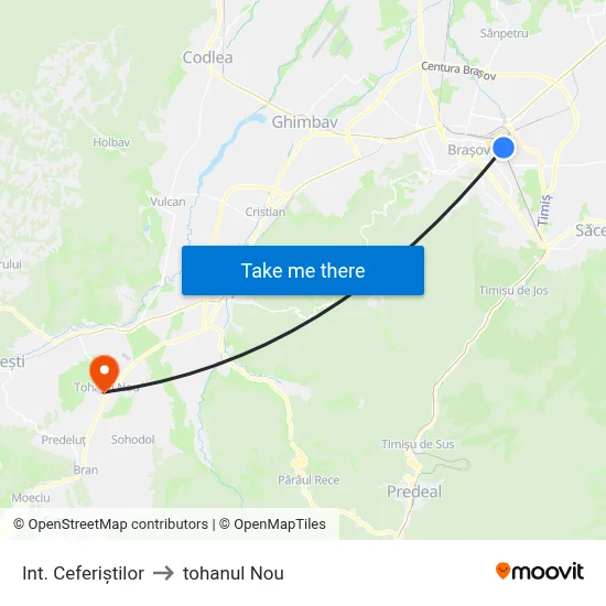 Int. Ceferiștilor to tohanul Nou map