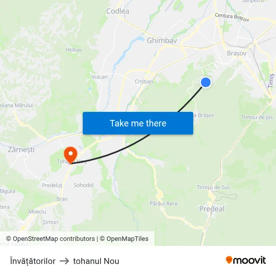 Învățătorilor to tohanul Nou map