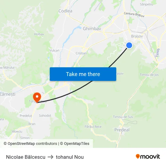 Nicolae Bălcescu to tohanul Nou map