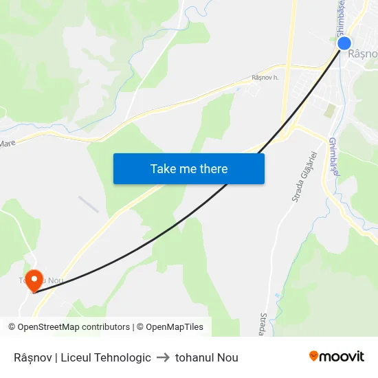 Râșnov | Liceul Tehnologic to tohanul Nou map
