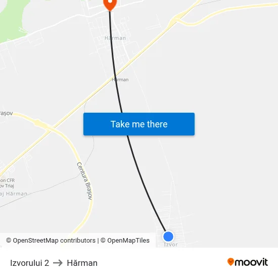 Izvorului 2 to Hărman map