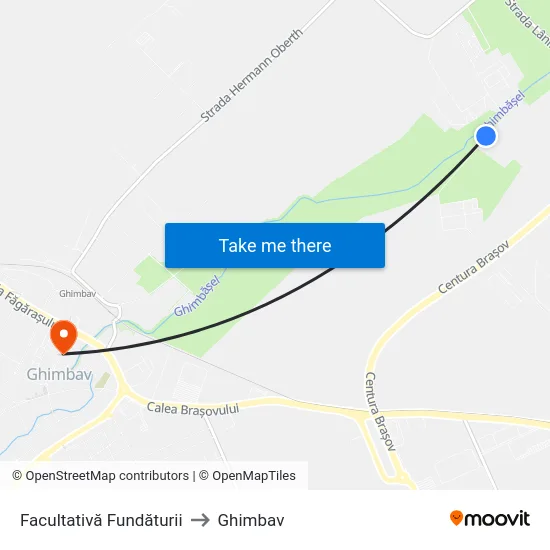 Facultativă Fundăturii to Ghimbav map