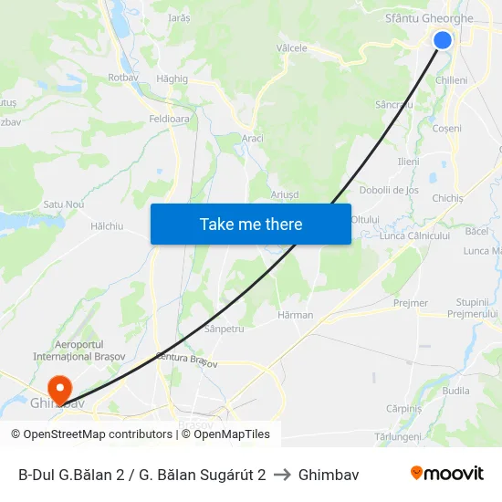 B-Dul G.Bălan 2 / G. Bălan Sugárút 2 to Ghimbav map