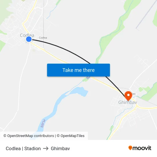 Codlea | Stadion to Ghimbav map