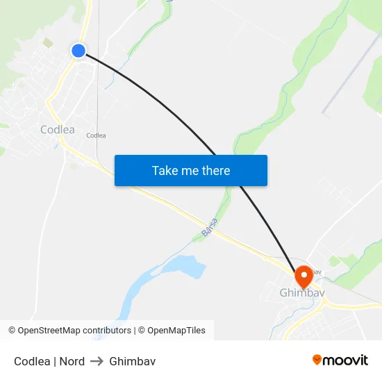 Codlea | Nord to Ghimbav map