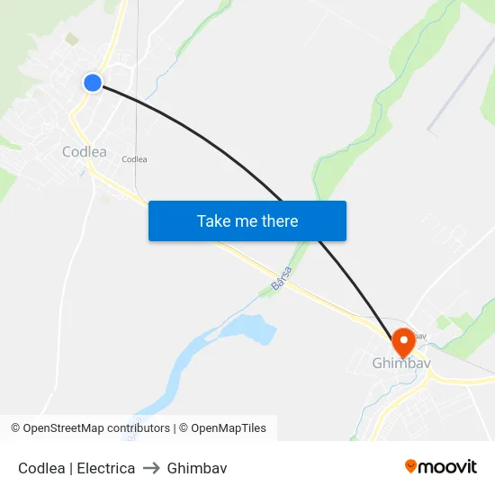 Codlea | Electrica to Ghimbav map
