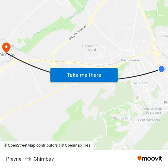 Plevnei to Ghimbav map