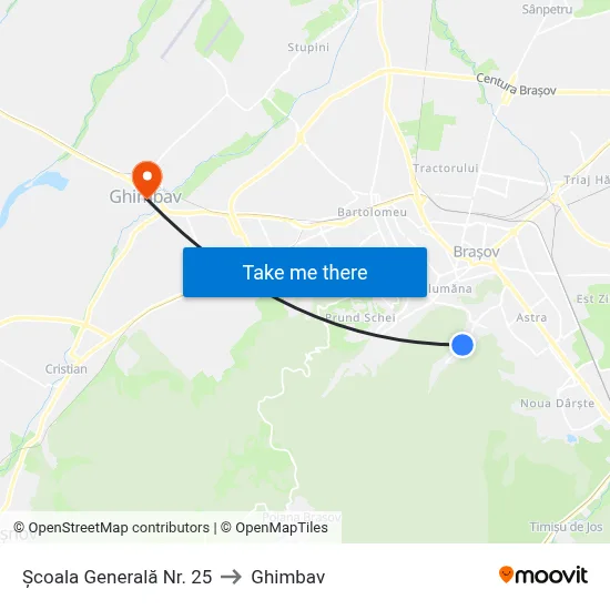 Școala Generală Nr. 25 to Ghimbav map