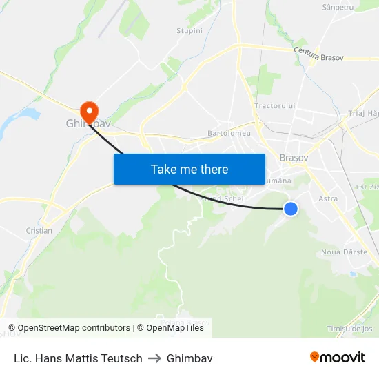 Lic. Hans Mattis Teutsch to Ghimbav map