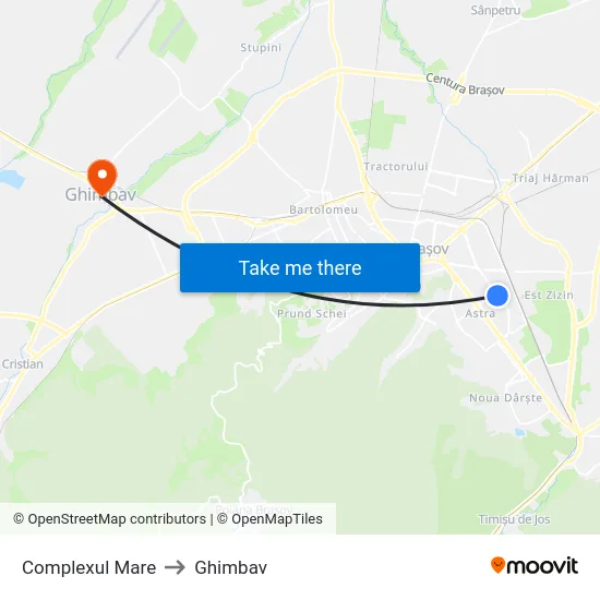 Complexul Mare to Ghimbav map