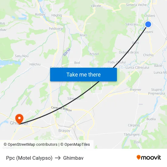 Ppc (Motel Calypso) to Ghimbav map