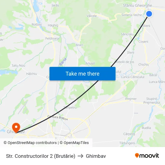 Str. Constructorilor 2 (Brutărie) to Ghimbav map
