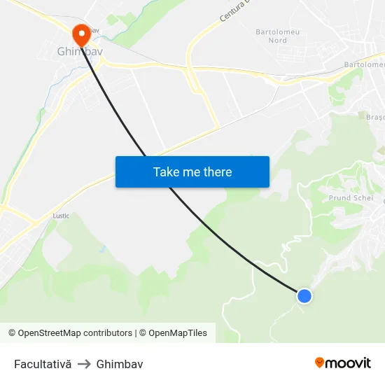 Facultativă to Ghimbav map