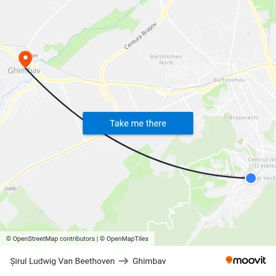 Șirul Ludwig Van Beethoven to Ghimbav map