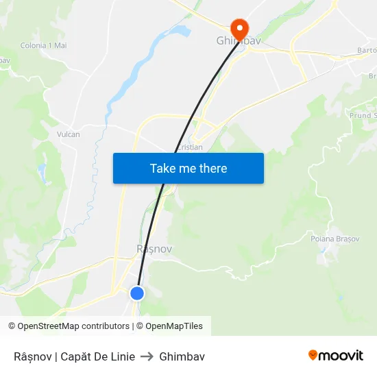 Râșnov | Capăt De Linie to Ghimbav map