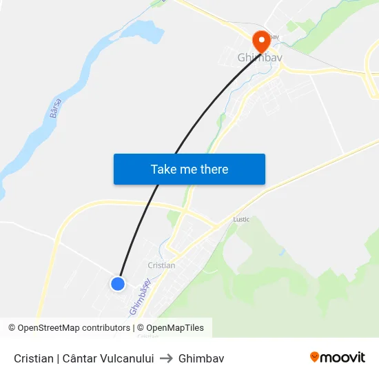 Cristian | Cântar Vulcanului to Ghimbav map