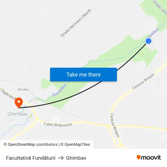 Facultativă Fundăturii to Ghimbav map