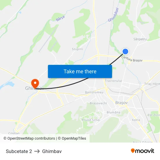 Subcetate 2 to Ghimbav map