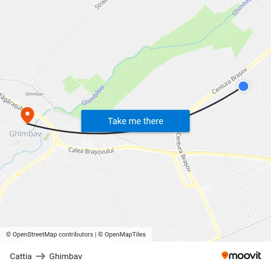 Cattia to Ghimbav map
