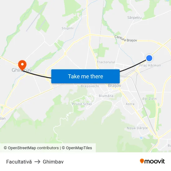 Facultativă to Ghimbav map