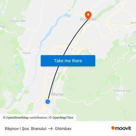 Râșnov | Şos. Branului to Ghimbav map