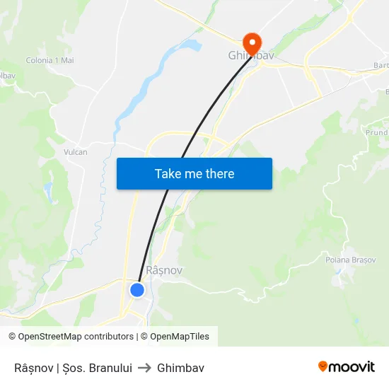 Râșnov | Șos. Branului to Ghimbav map