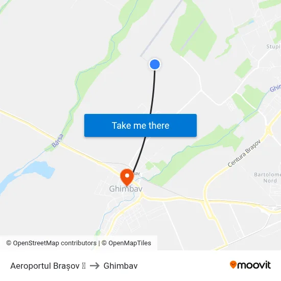 Aeroportul Brașov ✈ to Ghimbav map