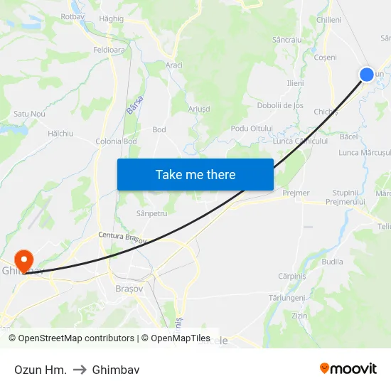 Ozun Hm. to Ghimbav map