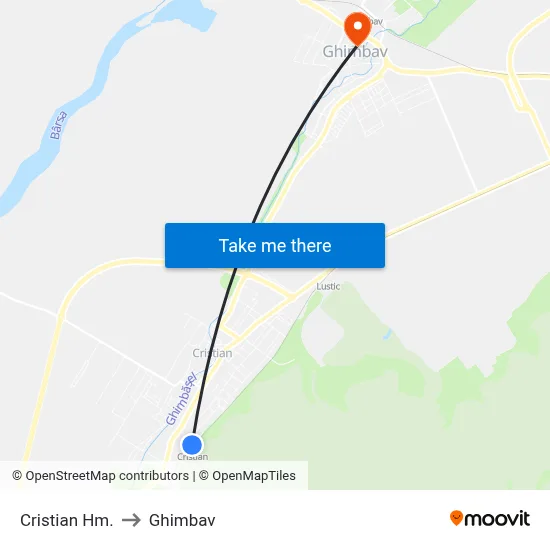Cristian Hm. to Ghimbav map