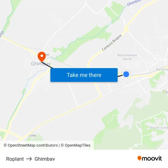 Roplant to Ghimbav map