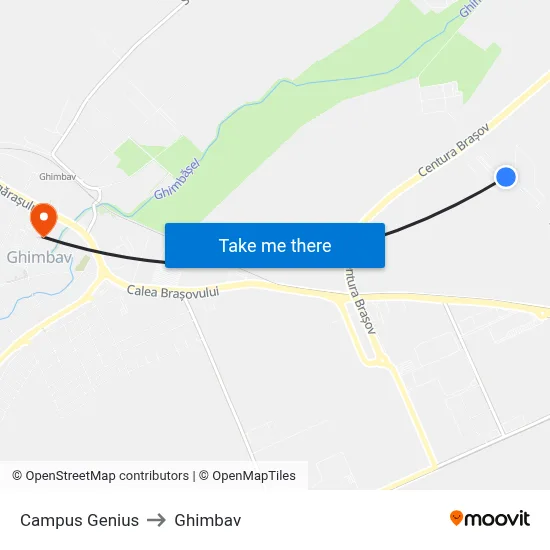 Campus Genius to Ghimbav map