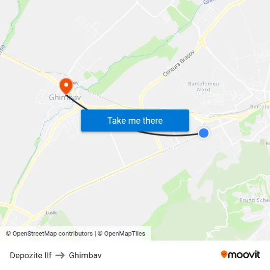 Depozite Ilf to Ghimbav map