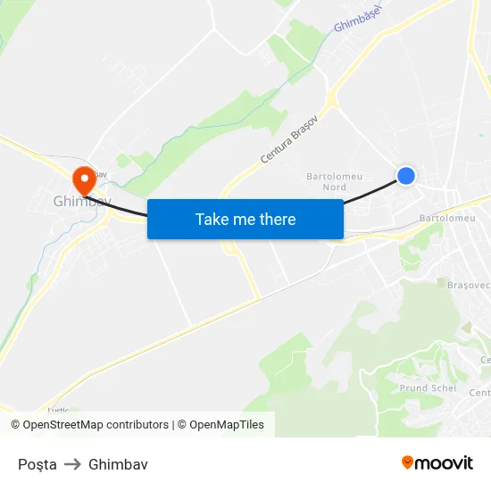 Poşta to Ghimbav map