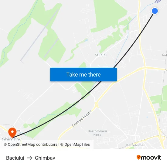 Baciului to Ghimbav map