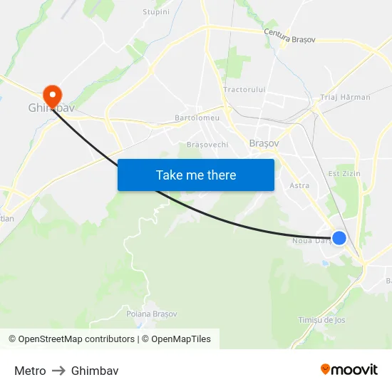 Metro to Ghimbav map