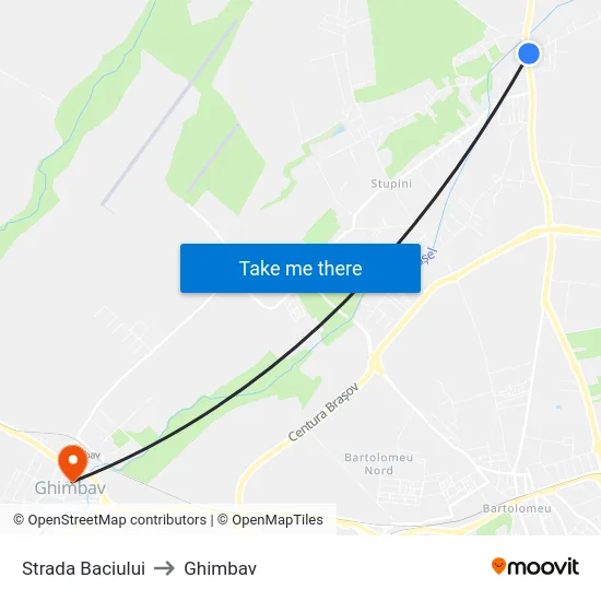 Strada Baciului to Ghimbav map