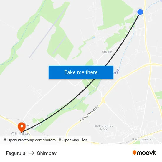 Fagurului to Ghimbav map