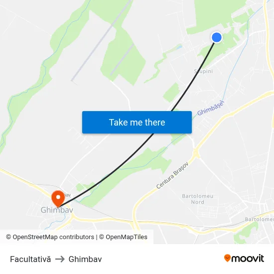 Facultativă to Ghimbav map